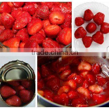 Export hot sale tasty good canned strawberry sweet canned food from factory