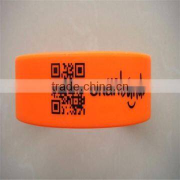 color change silicone rubber id bracelet/qr code id print band