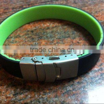 alibaba china with id metal clasp silicone chain bracelets