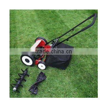 3-in-1 Hand Push Reel Mower-Scarifier-Aerator 14"