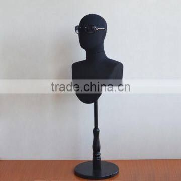 Black Color Man Woman Mannequin Head Shoulder Two Functions Fabric Mannequin Head photo-4