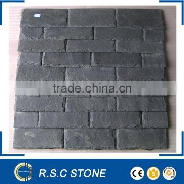 Cheap natural stone black slate walling tiles