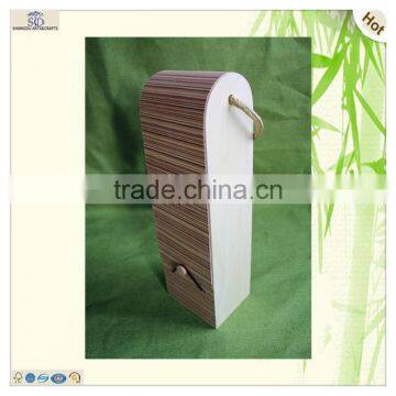 eco-friendly handling wine packaging colorful veneer wooden box