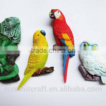 Artificial Polyresin Parrot Lizard Owl Personalized Fridge Magnets photo-3