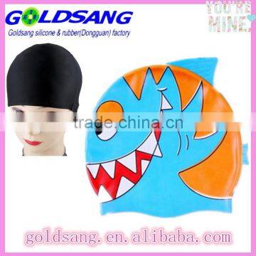 Blue shark Silicone Kids Child Swimming Bathing Head Cover Cap