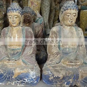 hand carved wooden buddism sculpture Sakyamuni sculpture