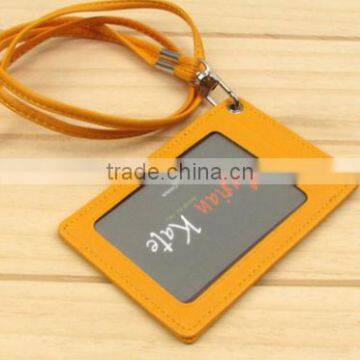 Leather Work Card Holder, Bus Capitol, PU Hang Rope Card Package photo-3