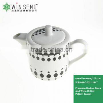 Fine Porcelain Modern Black And White Dotted Pattern Teapot Set WS1059-CF021-231T