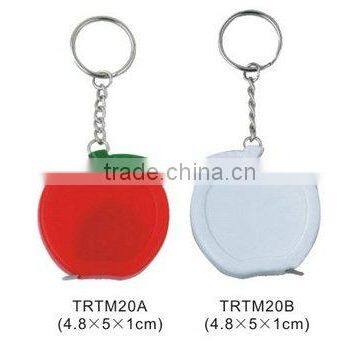 Promotional apple shape mini tape measure keychain