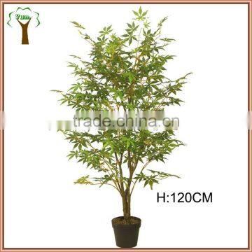 Green artificial maple tree in 4' tall for indoor decoration