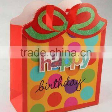 Shopping Paper Bag With 3D Flower Pattern/Printed Foldable Gift Bag photo-3