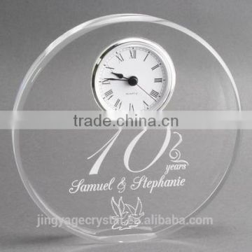 Roundness crystal table clock for home decoration