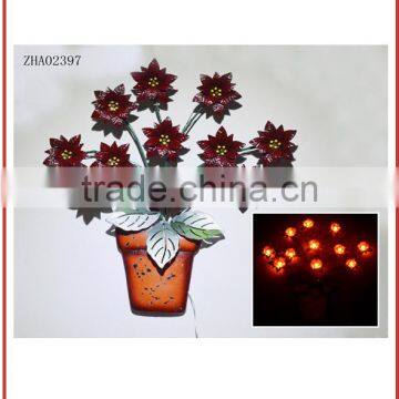 hot sale solar lighted antique wall hanging metal with flower design wall light for outdoor decoration