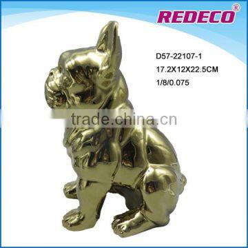 Electroplated Outdoor Decorative Porcelain Dog Statue