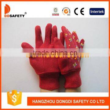 DDSAFETY 2017 High Quality Red Cotton Garden Glove