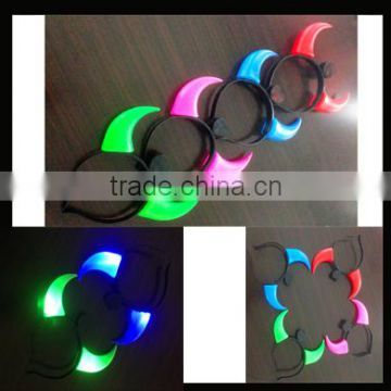 Halloween customs hard plastic ox design led flashing light decorative headband