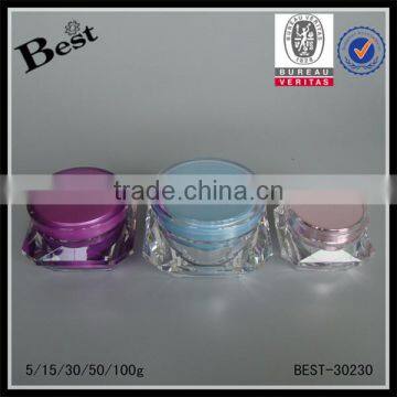 Different Size Special Shape Blue Skin Bleaching Cream Acrylic Jar Cosmetic Acrylic Cream Plastic Jar Wholesale Cost Price photo-5