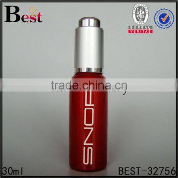 China Fancy Logo Screen Printing Frosted 30ml Glass Silver Aluminum Dropper Bottle With Pipette Cosmetic Packaging photo-3