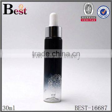 selling cosmetic 30ml perfume bottle black gradient color perfume bottle 30ml perfume dropper glass bottle 30ml