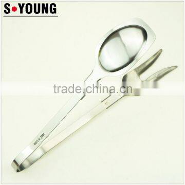 39055 Hot Sale Stainless Steel Kitchen Tongs BBQ Grill Food Salad Tongs With Forks photo-2