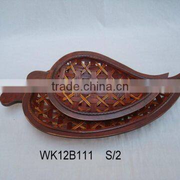 Leaf Round Bamboo Plates in Various Shape Bamboo Decoration