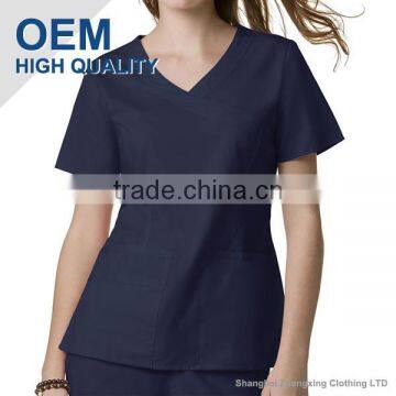 poly cotton medical scrub suits With Fashion Y-Neck