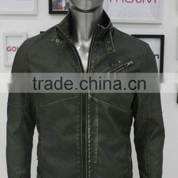 2014 fashion spain man PU leather jacket custom made high qulity jacket