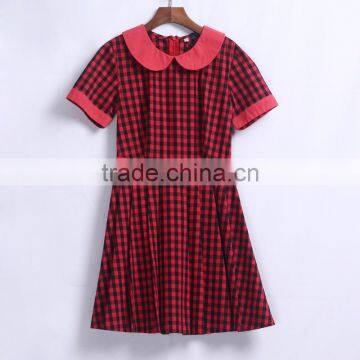 Summer Fancy Patterns Girls School Uniform Plaid Dress photo-2