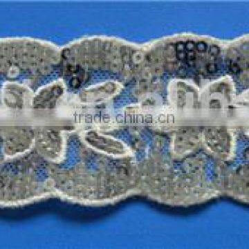 Dongguan Zhuosi new product gold lace trimming with beads sequins