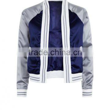 MGOO Customized Satin Floral Embroidered Bomber Jacket Streetwear Raglan Sleeve Autumn Coat Women photo-5