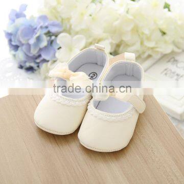 Wholesale Soft Sole Baby Leather Shoes Yellow Lace Bow Kids Shoes Baby photo-4