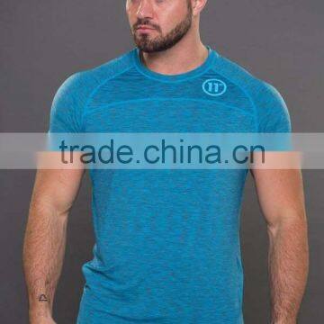 2017 hot new products heather polyester spandex gym t shirt dry fit raglan sleeve Performance Construct Tee Sports wear Men