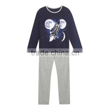 Boy's navy space pyjama set