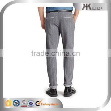 Mens Casual Winter Knitted Wool Pants Vertical Stripes Pants photo-2