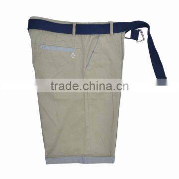 Mens Tan Khaki Waistband Belt Cargo Shorts photo-4