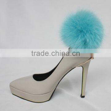 Myfur Wholesale High-heeled Shoes Decoration Detachable Fox Fur Pom Pom Accessory