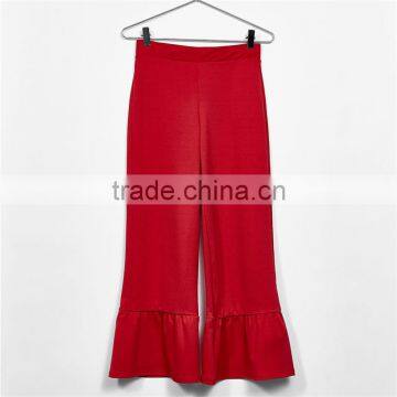 Online Cheap Classical Cropped Office Frilled Red Pants for Women photo-3