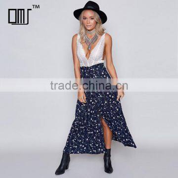 Hottest gypsy lady clothing boho chic latest printed wrap maxi skirt