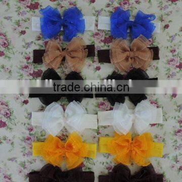 Hot Sale, Baby Girls Elastic Bowknot Headband Wholesale, Baby Hairband With Flower for Kids Children Girls Elastic Headband photo-3