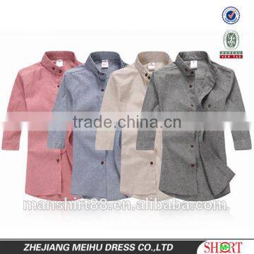 Men dress shirts cotton fabric fashion three-quarter sleeve men shirt