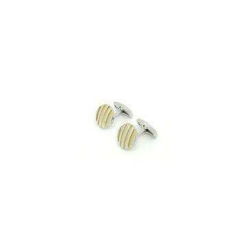 Streak Roundness 316L Mens Gold Cufflinks / mens white gold cufflinks