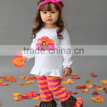 Conice brand turkey embroidery Thanksgiving kids boutique set