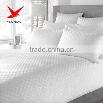 best soft and delicate hotel white jacquard sheet fabric, cotton bed sheet