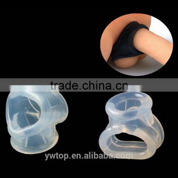 Scrotum Stretcher Bondage Ring Penis Sleeve Soft Silicone Time Delay Cock Ring Sex Toys For Men