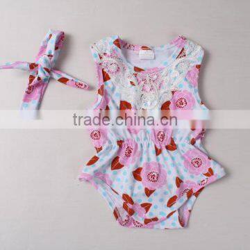 childrens romper floral print boutique soft baby cotton romper wholesale baby romper