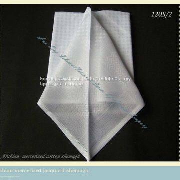 Arabian Mercerized Cotton Turban / Arab Scarf / Arabia Pure Cotton Jacquard Kerchief / Arabian Shemagh / Muslim Hijab Scarf photo-3