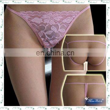 Hot sell beautiful sexy panties fancy pink lace thongs intimate ladies panties adjusted strings sexy g-string under garments