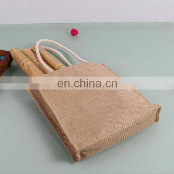 handled hot sale natural jute bag for packing