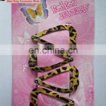 Wholesale Heart Shaped Matel Leopard Print Fancy Hair Snap Clips