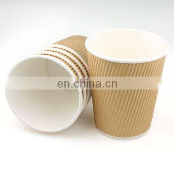 Thick hot drink paper cup with handle and Double PE